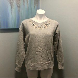 Ann Taylor Jeweled Necklace Sweater